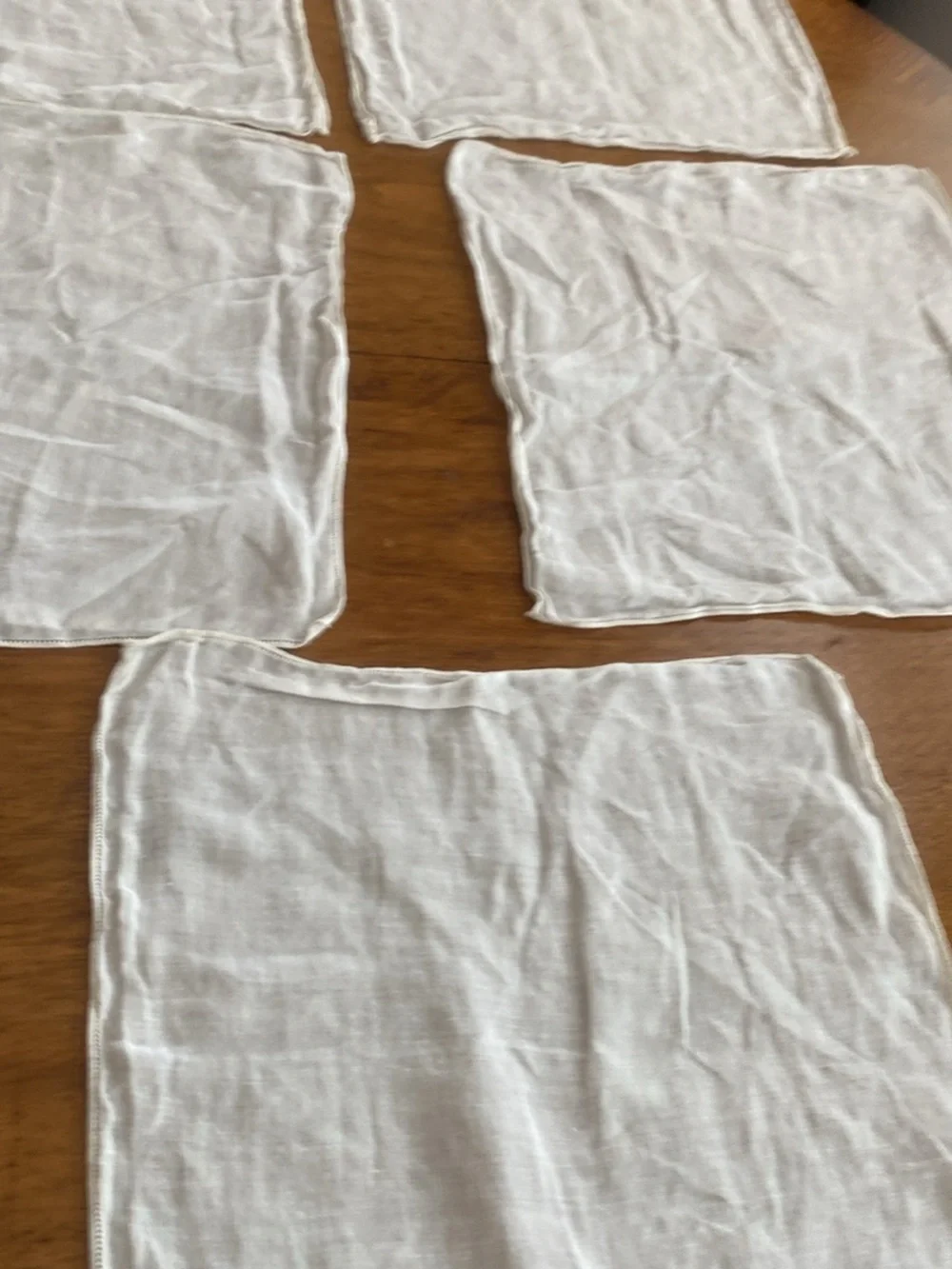 Set of 5 vintage napkins w ladder hem stitch